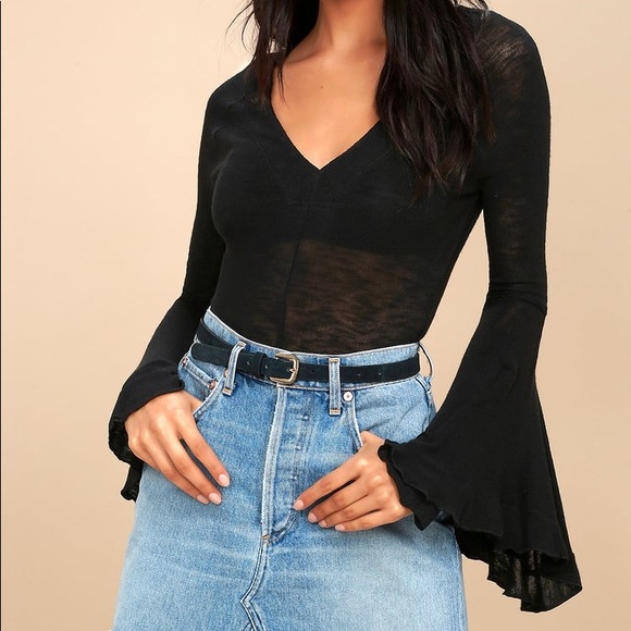 Free People Bell Sleeve Top in M - Picture 4 of 6